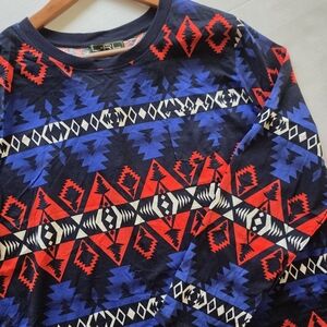 Lauren Ralph Lauren Active 3X Geometric Cotton Long Sleeve Tribal Aztec Top NWT